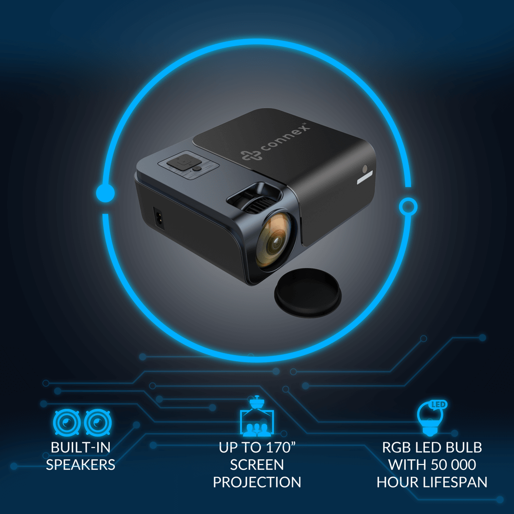 Connex Lumen series 1080P Projector with WIFI - Black