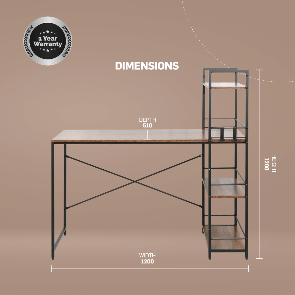 Everfurn Regal Desk Dark Oak