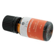 Zen Oil Citronella essential oil bottle, 10 ml, promoting natural aroma and relaxation.