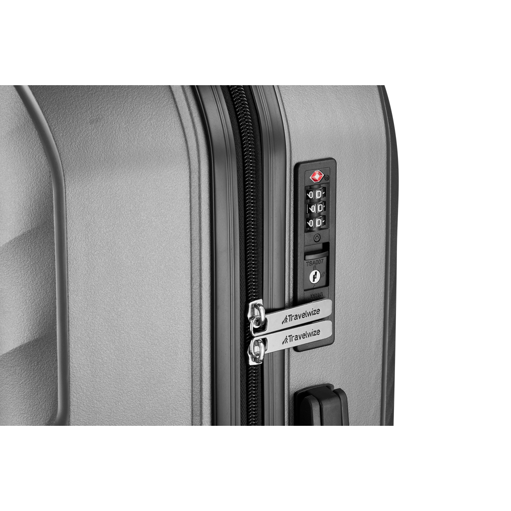 Travelwize Quartz PP 55cm 4-Wheels Spinner Luggage Silver