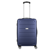 Travelwize Maple ABS 65cm spinner luggage in navy with 4 wheels and telescopic handle for easy travel.