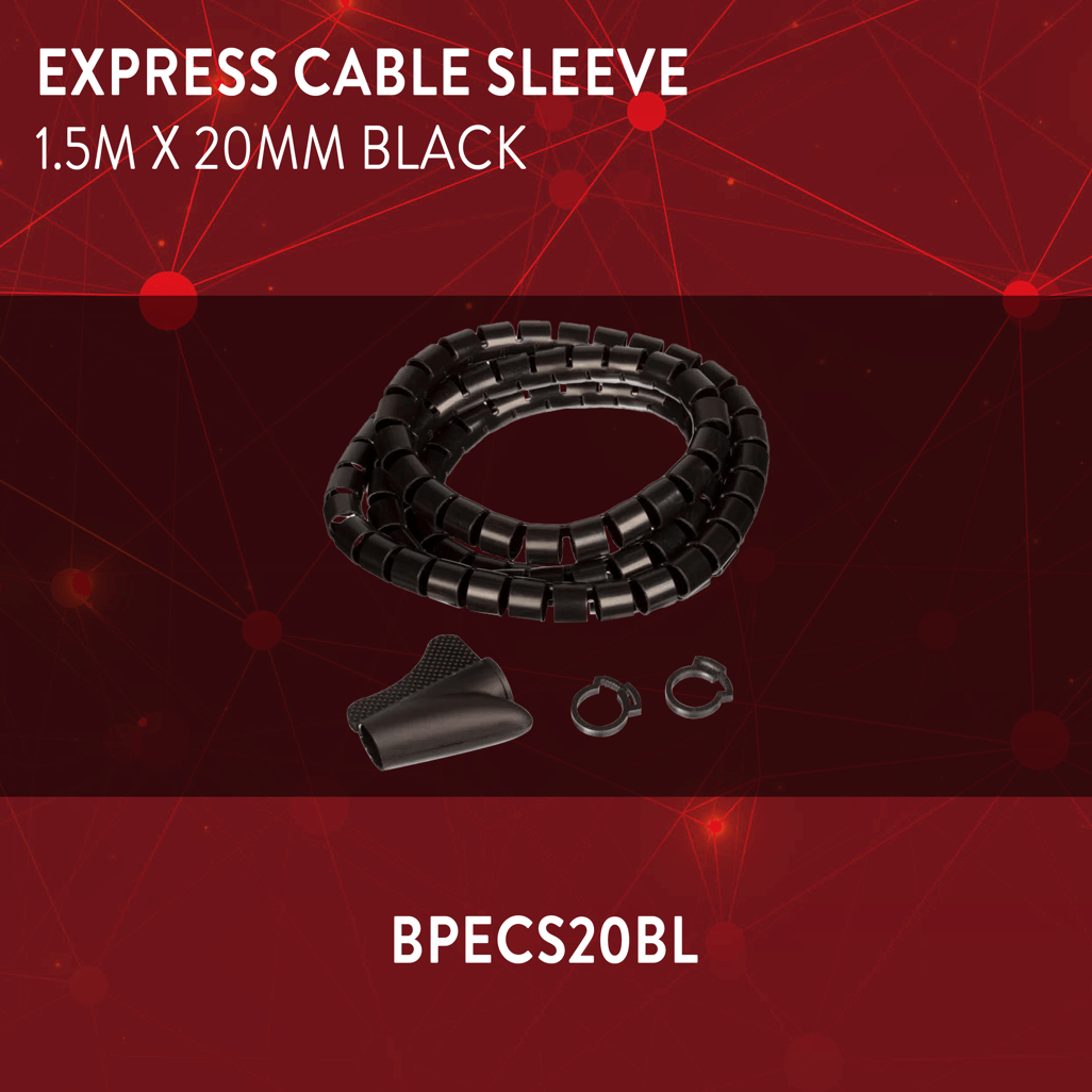 EXPRESS CABLE SLEEVE 1.5M X 20MM BLACK
