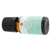 Zen Oil Breathe Easy essential oil blend in a 10 ml bottle, promoting natural respiratory support and relaxation.