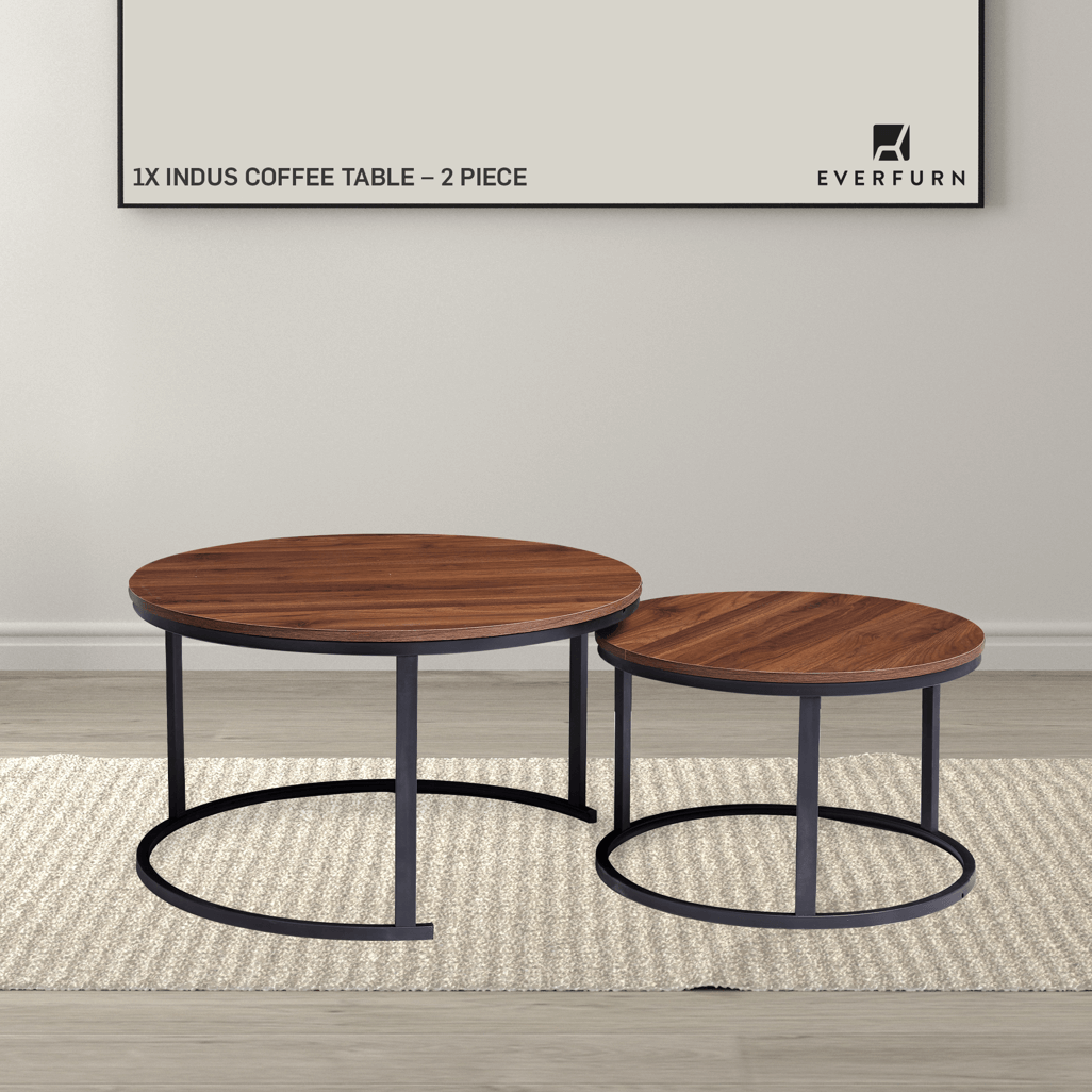 Everfurn Indus Nesting Coffee Table Mahogany 2-Piece
