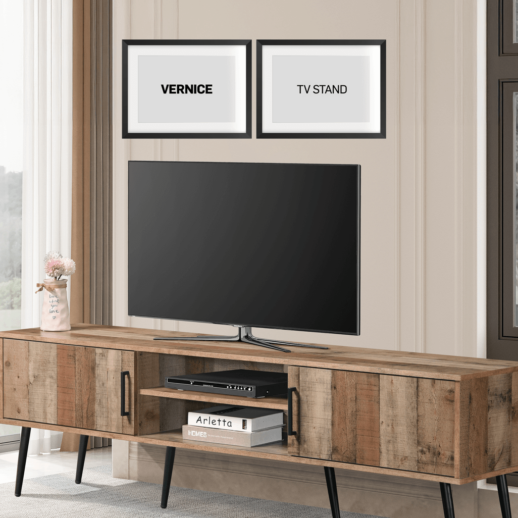 Everfurn Vernice TV Stand, 1800w with Two Cupboards
