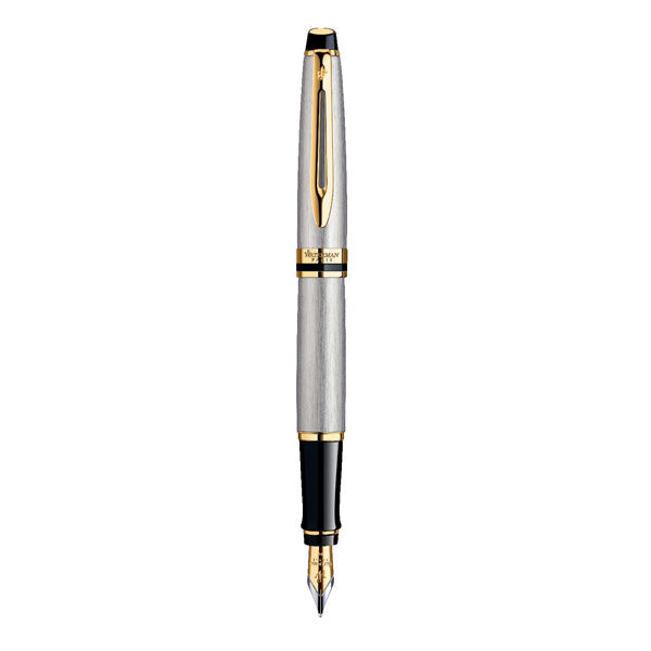 WATERMAN Expert  Fountain Pen - Stainless Steel Gold Trim
