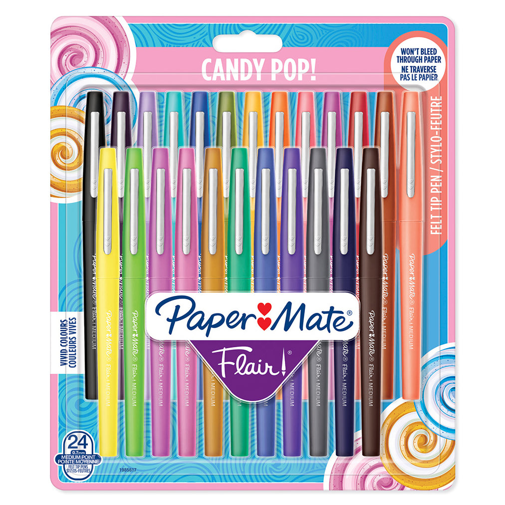 PAPER MATE Flair Candy Pop Medium 0.7mm 24's