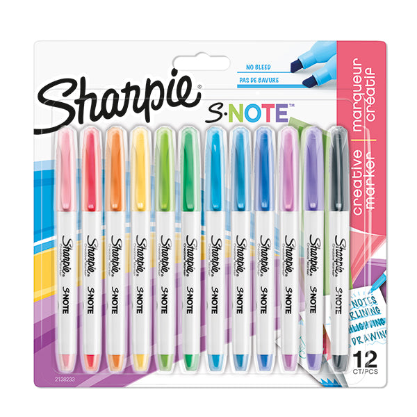 Sharpie S-note Highlighter Asst 12s Carded