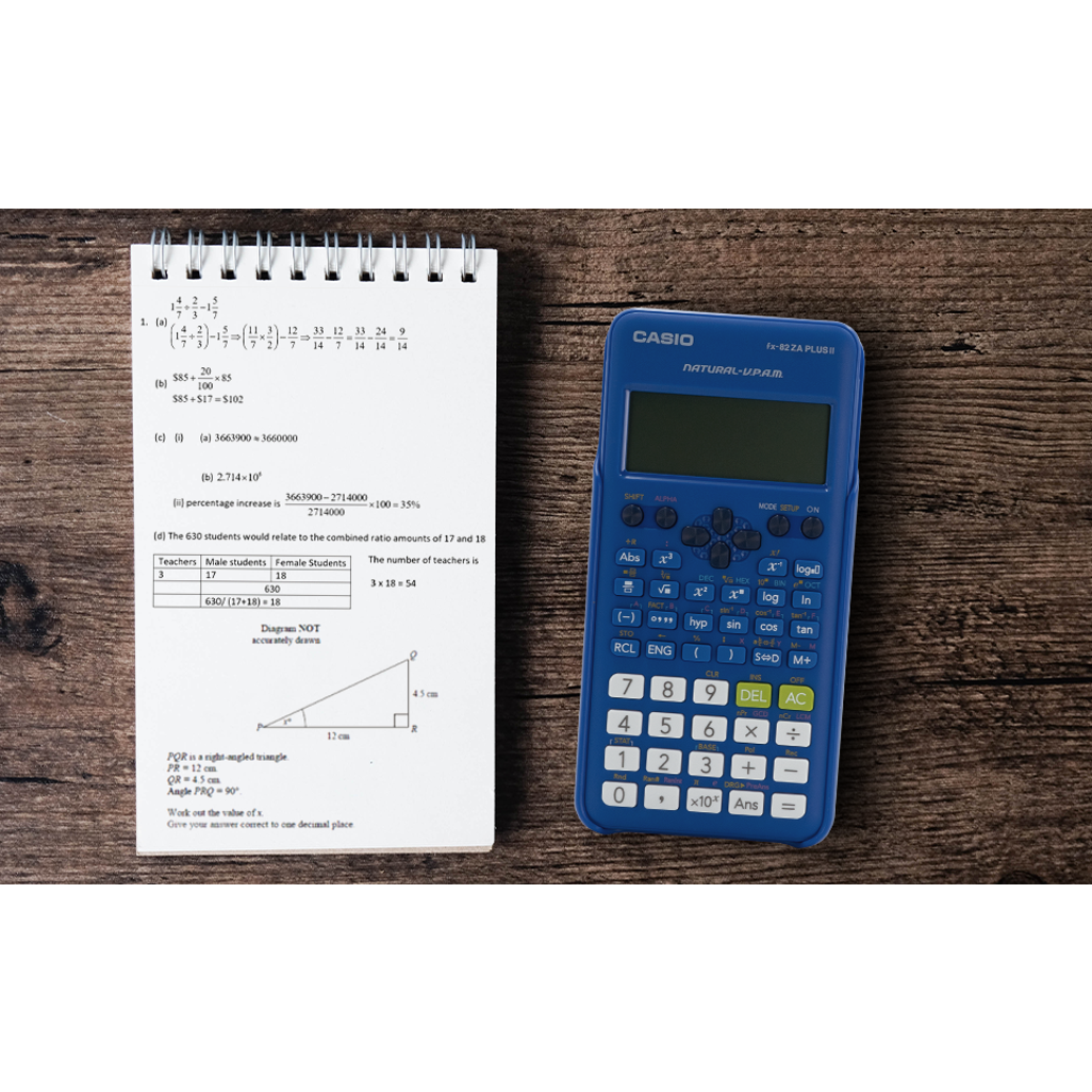 Casio FX-82 ZA Plus II Calculator - Blue