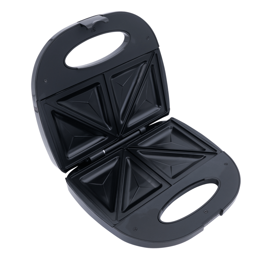 ELEKTRA 700W Sandwich Press open view with non-stick plates for quick and even toasting of sandwiches.