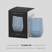Boden Stark 350ml blue tumbler with packaging, perfect for keeping beverages hot or cold.