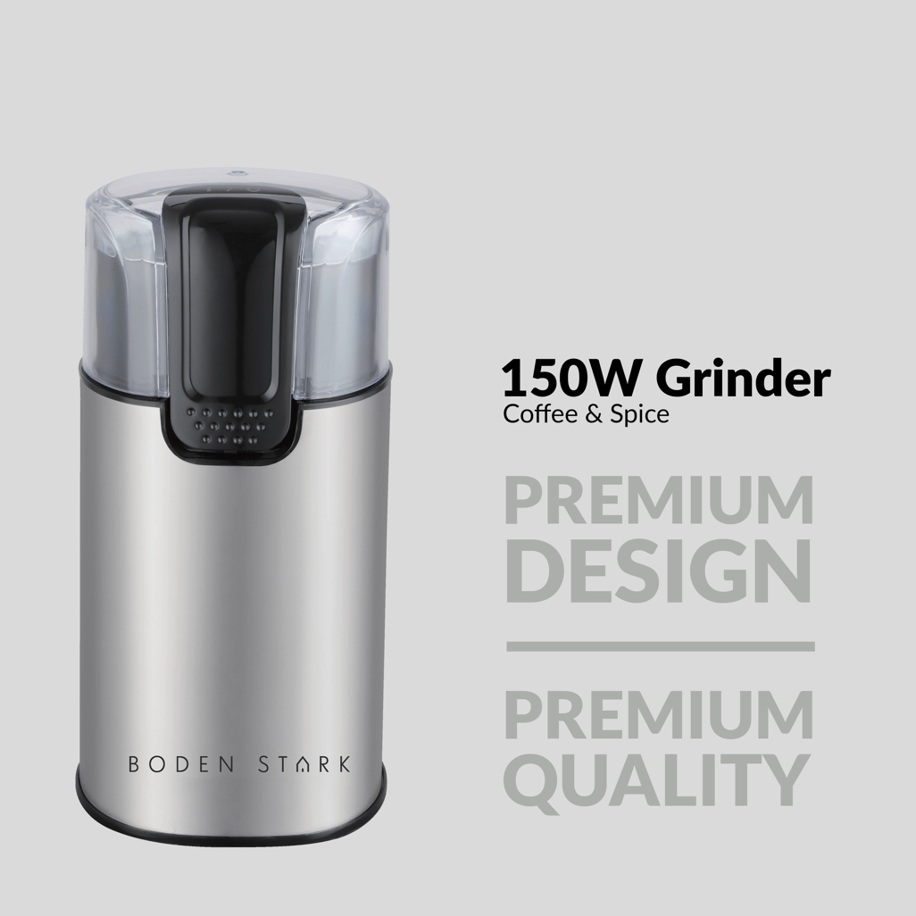 Boden Stark Coffee and Spice Grinder with premium design and quality, 150W power for efficient grinding.