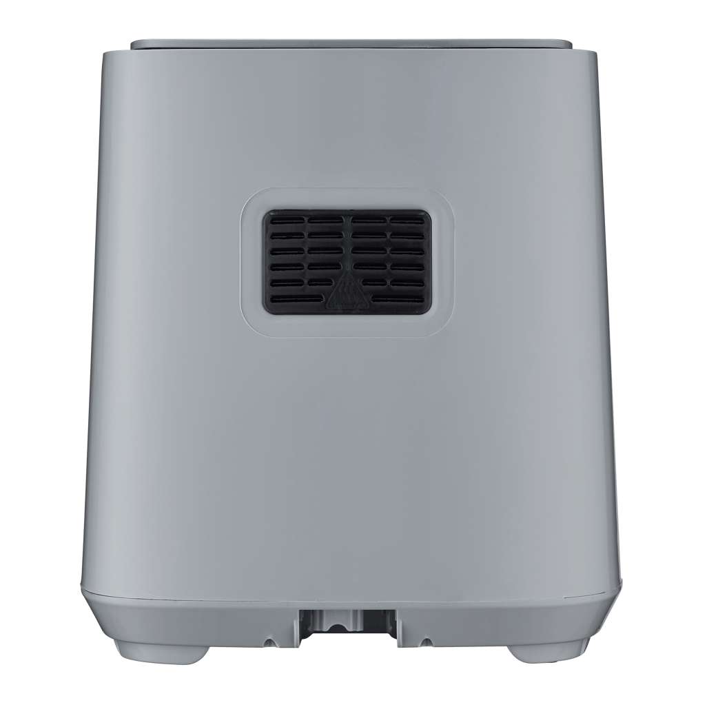 Rear view of the Boden Stark 5.0L Digital Air Fryer showcasing its ventilation design and sleek gray finish.