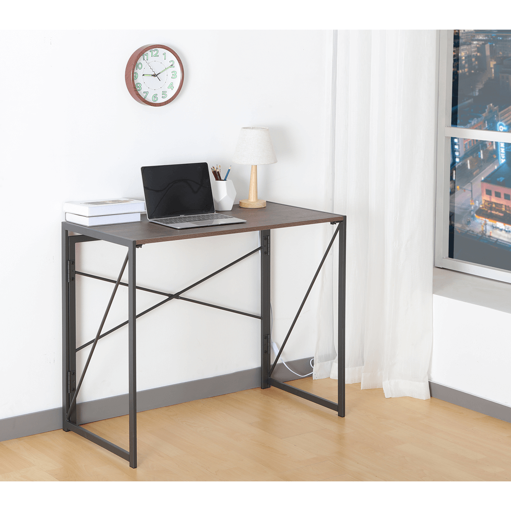 Everfurn SkyBright Folding Desk, No Assembly Required, Office Desk