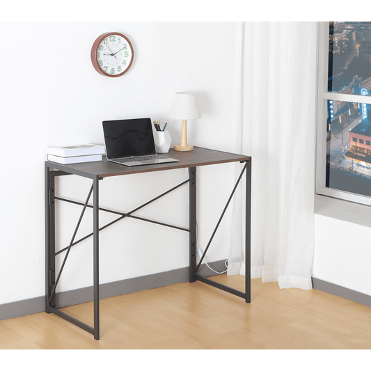 Everfurn SkyBright Folding Desk, No Assembly Required, Office Desk