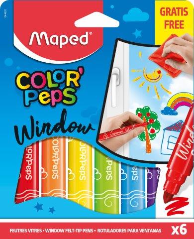 MAPED Color'Peps Window+Cloth Felt Tip 6's