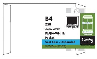 CROXLEY JD99SECC B4 White Seal Easi Envelopes - Unbanded (Box of 250)