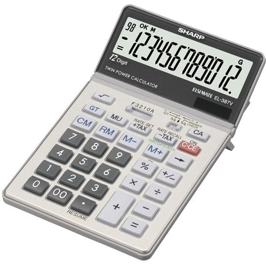 SHARP EL387V 12 Digit Dual Power Calculator