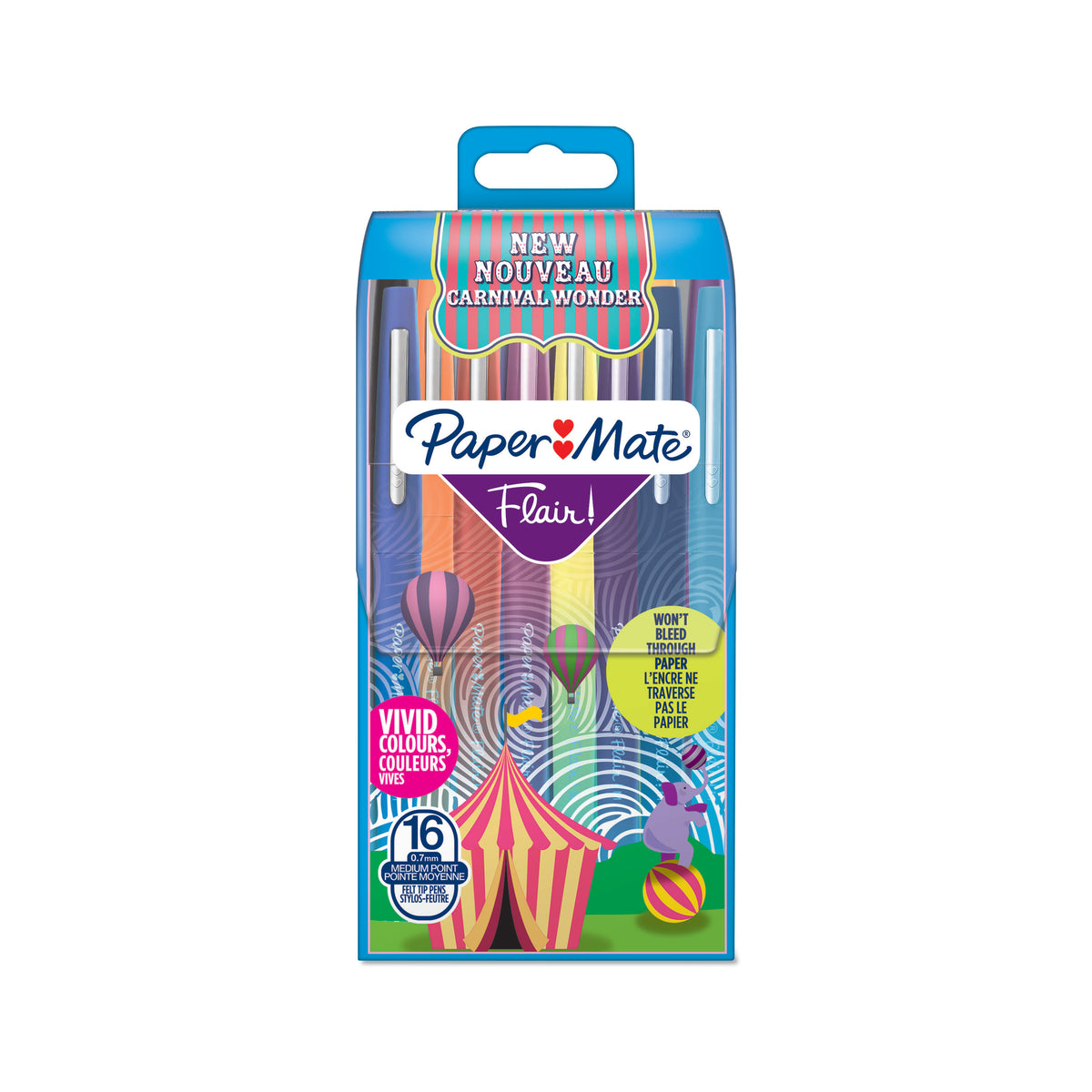 PAPER MATE Flair Carnival Medium 0.7mm 16's