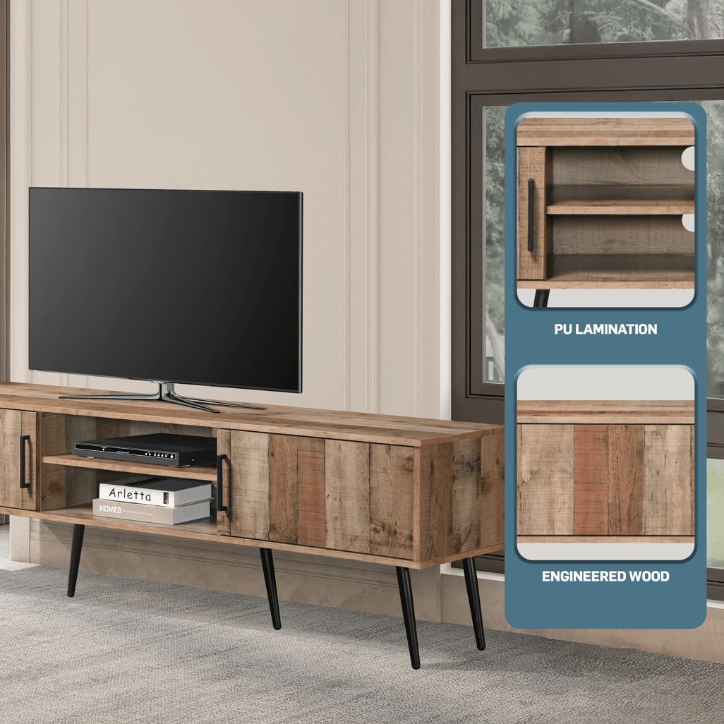 Everfurn Vernice TV Stand, 1800w with Two Cupboards