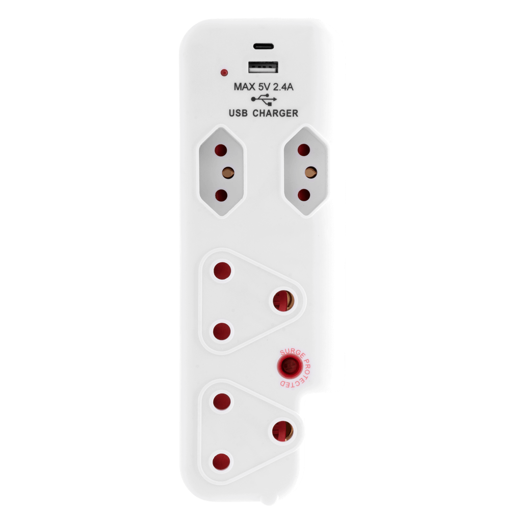 Ellies 4 Way Medium Surge adaptor with type C + USB