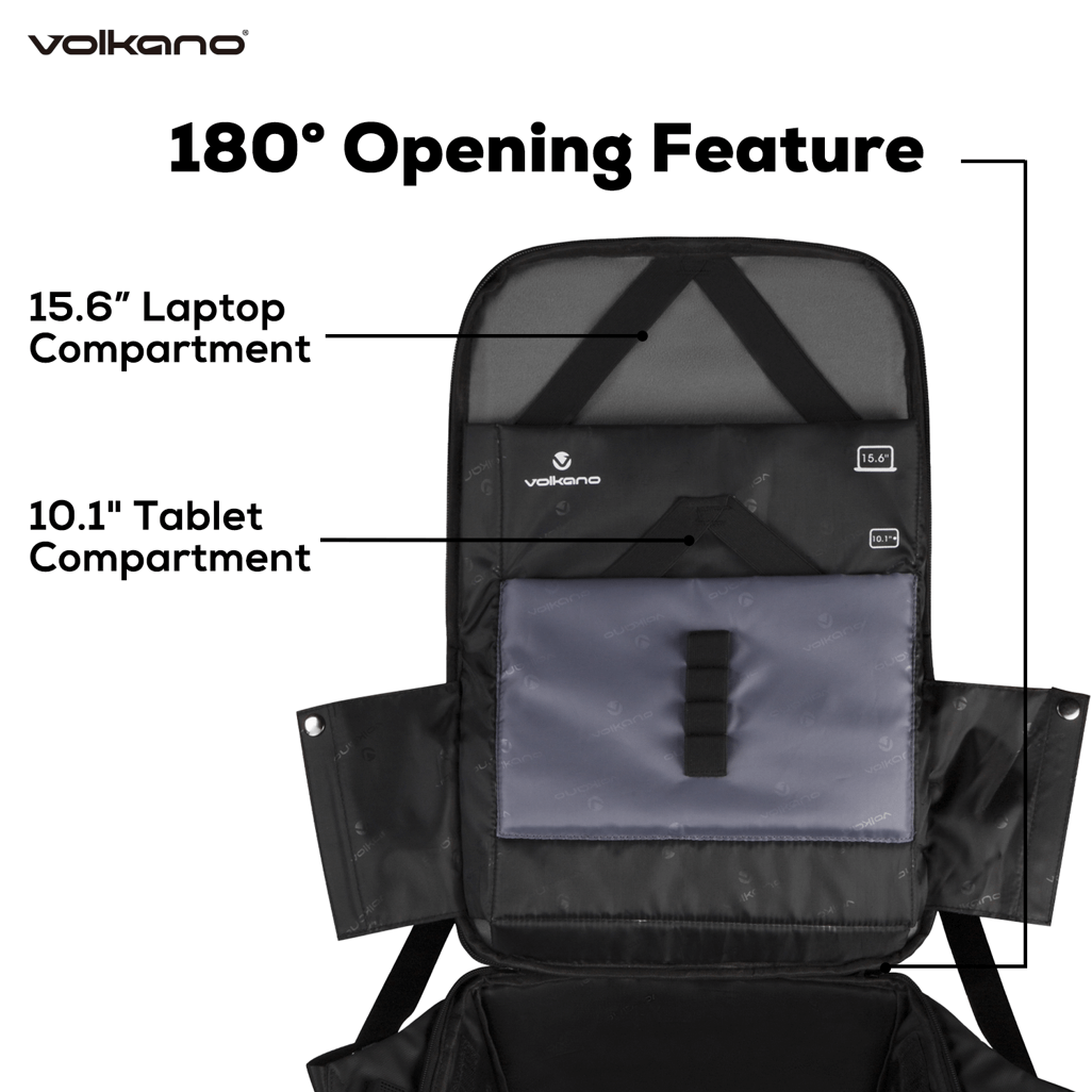 Volkano Smart Deux Laptop Backpack Black/Charcoal.