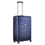 Travelwize Maple 65cm ABS spinner luggage in navy color with 4 wheels for easy mobility.