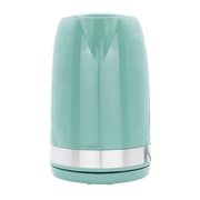 ELEKTRA 2200W green plastic kettle with stainless steel accent for quick boiling and convenience.