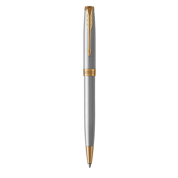 PARKER Sonnet Ballpoint Pen - Stainless Steel Gold Trim