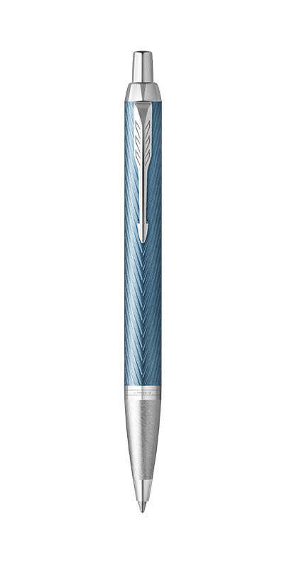 PARKER IM Premium Ballpoint Pen - Blue Grey Chrome Trim