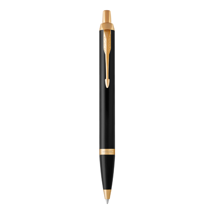 PARKER IM Ballpoint Pen - Black Lacquer Gold Trim