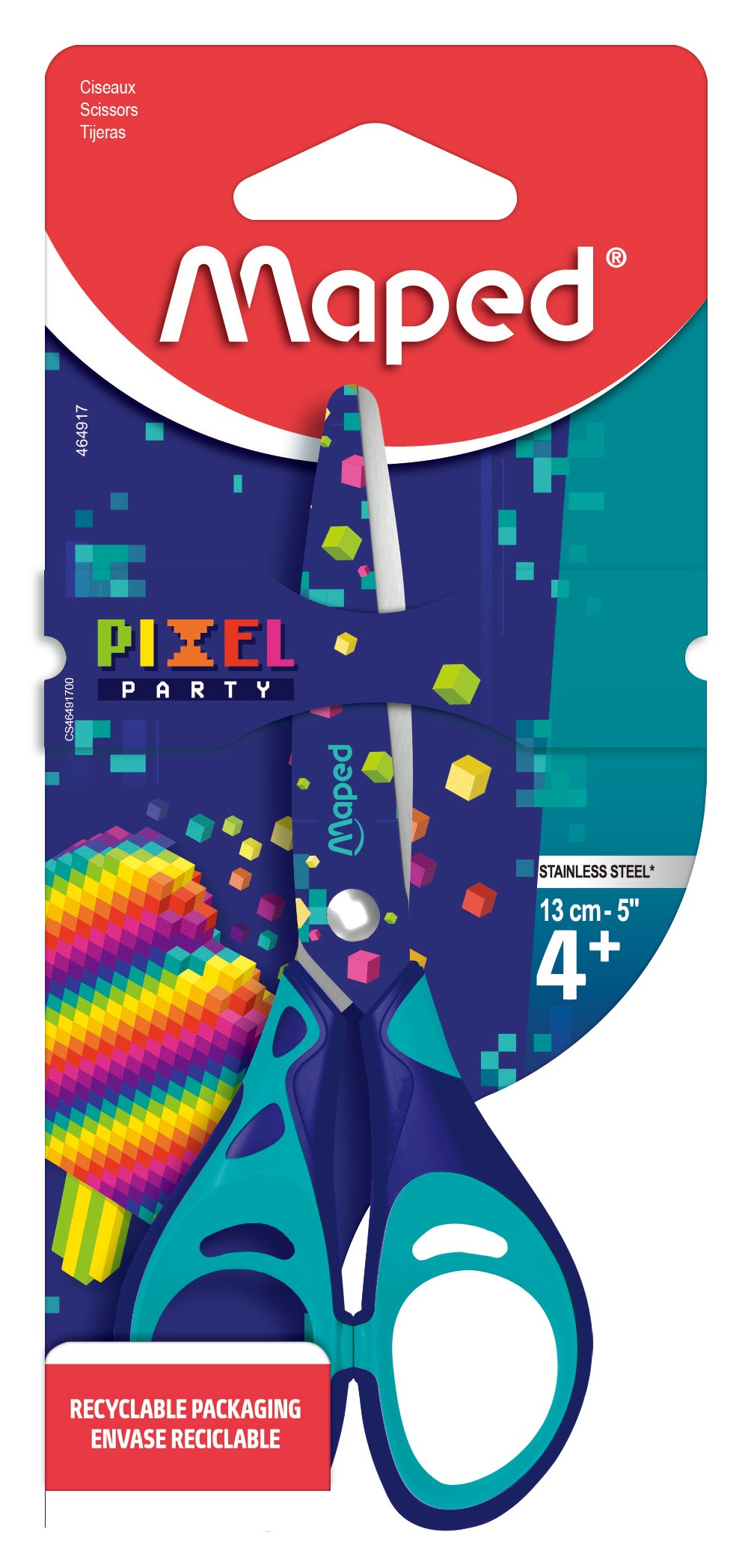 MAPED Pixel Scissors 13cm Essential Soft - Card