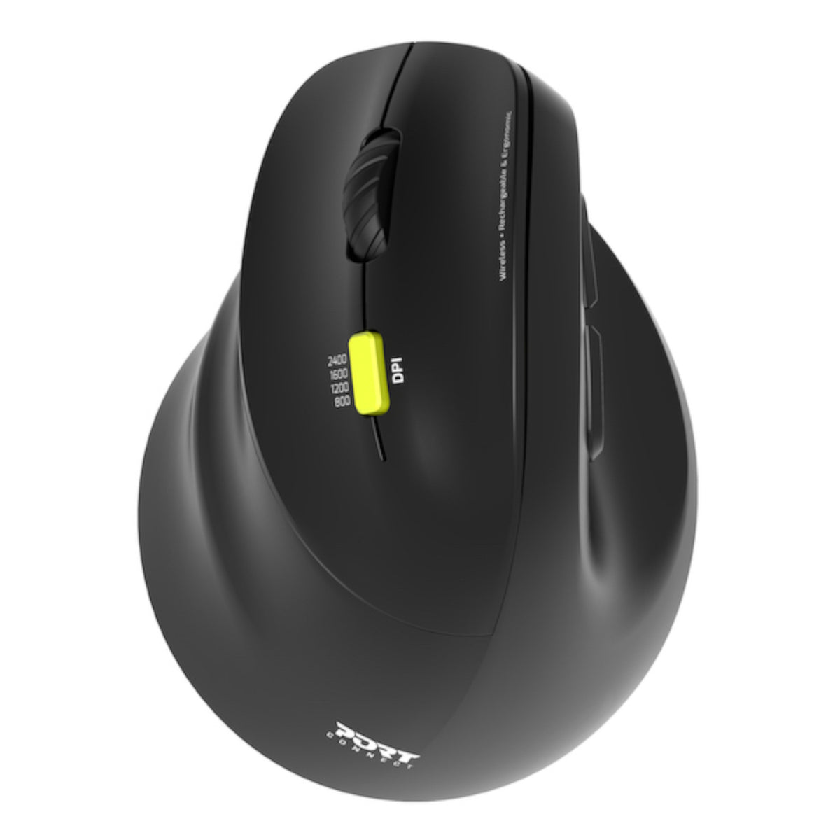 Port Connect Ergo Shape Rechargeable Wireless Mouse