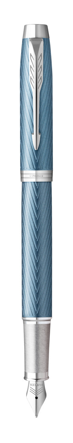 PARKER IM Premium Fountain Pen - Blue Grey Gold Trim