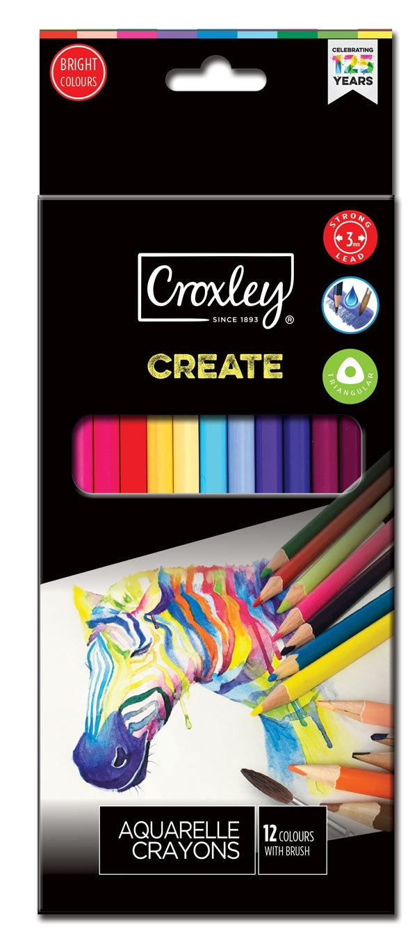 CROXLEY CREATE Aquarelle Crayons 12's