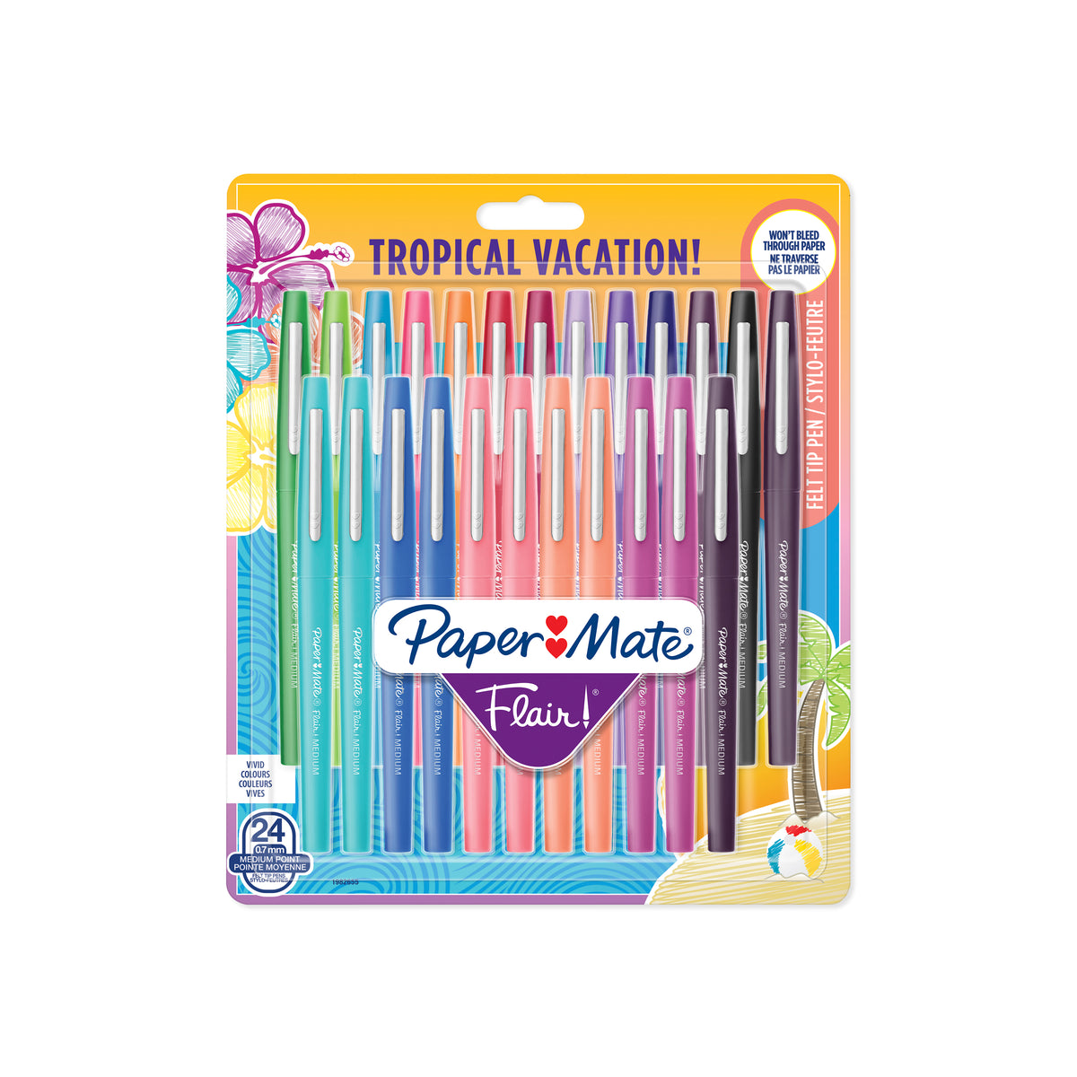 PAPER MATE Flair Tropical Medium 0.7mm 24's