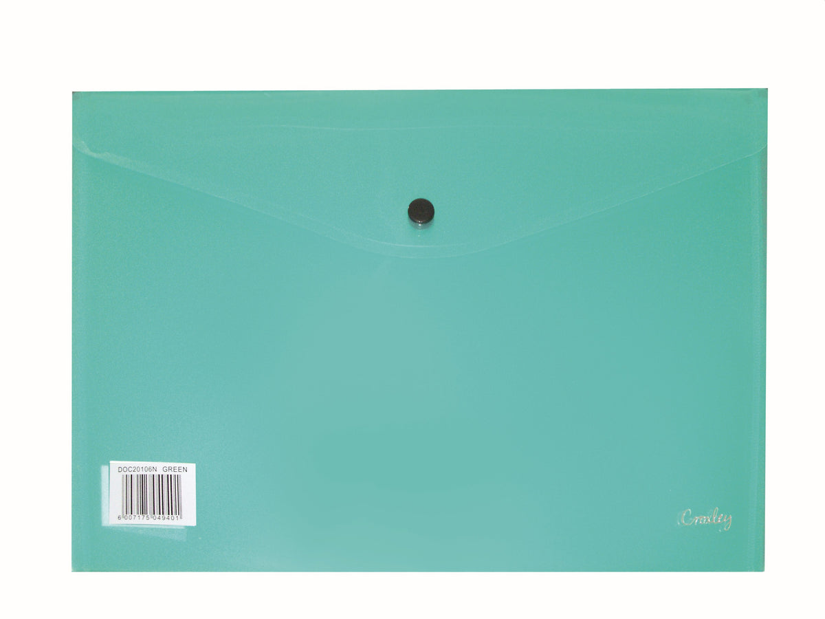CROXLEY Envelope with Button - A4 (Green) (Pack of 12)