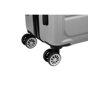 Travelwize Maple ABS spinner luggage close-up of the durable 4-wheels, designed for smooth maneuverability.
