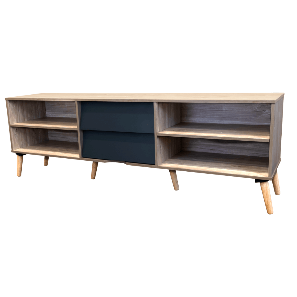 Everfurn Everest Tall TV Stand, 2 Drawers