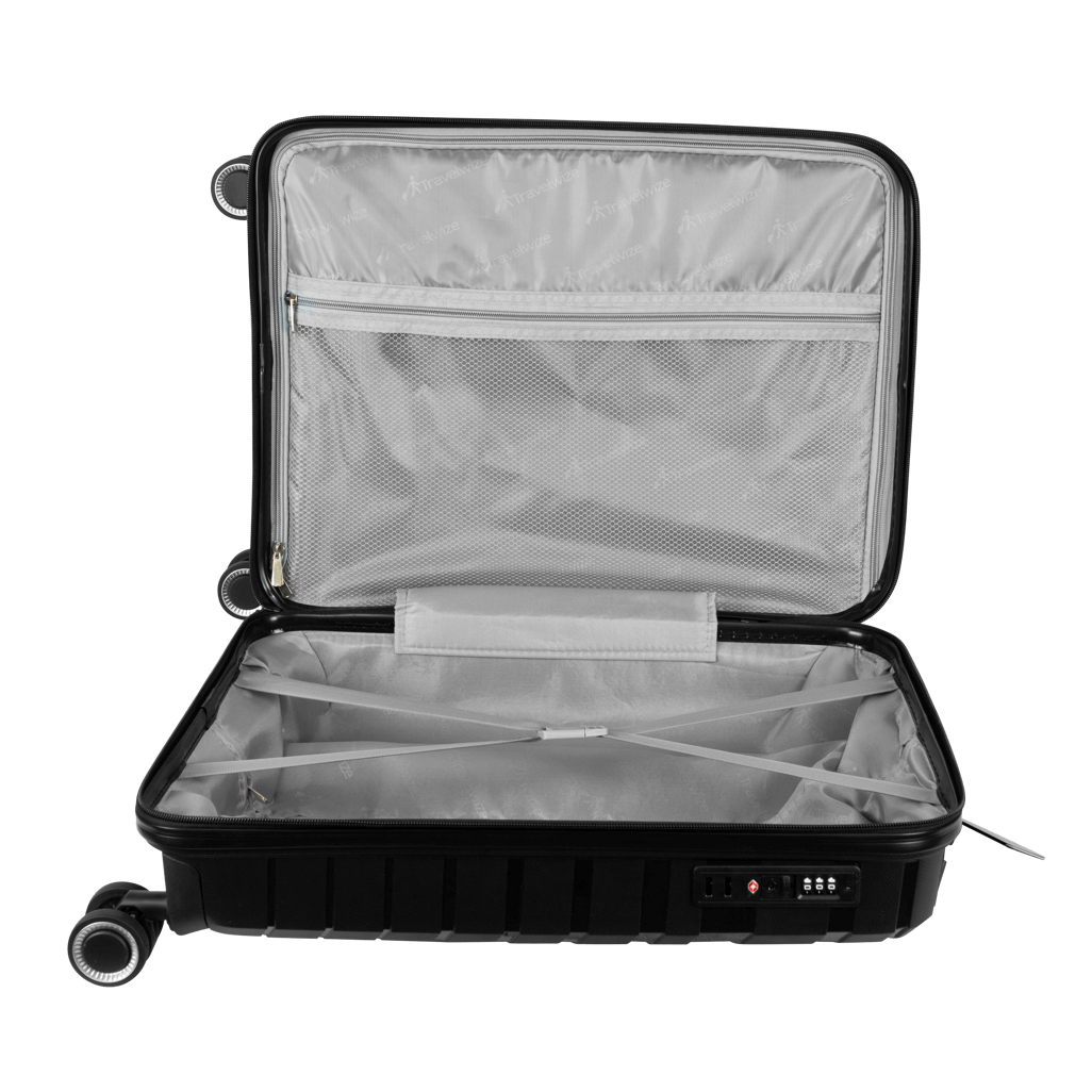 Travelwize Java PP 4-Wheel Spinner 55cm Luggage Black
