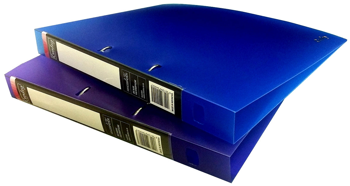 CROXLEY 2D Polypropylene Ring Binder Assorted Colours Pack of 10