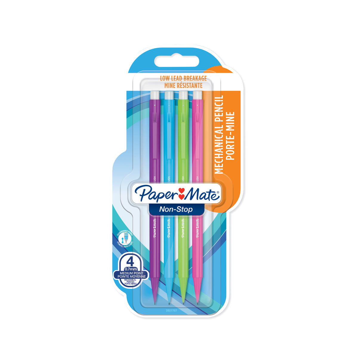 PAPER MATE Non Stop Twist Mechanical Pencil 0.7mm Assorted 4's