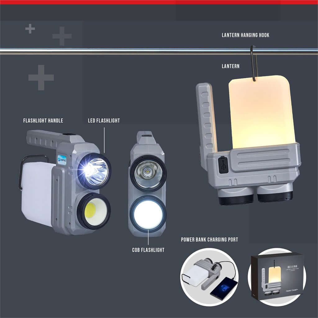 AH-SC-71-B  Swiss Cougar Beijing Lantern & Power Bank - 2,400mAh