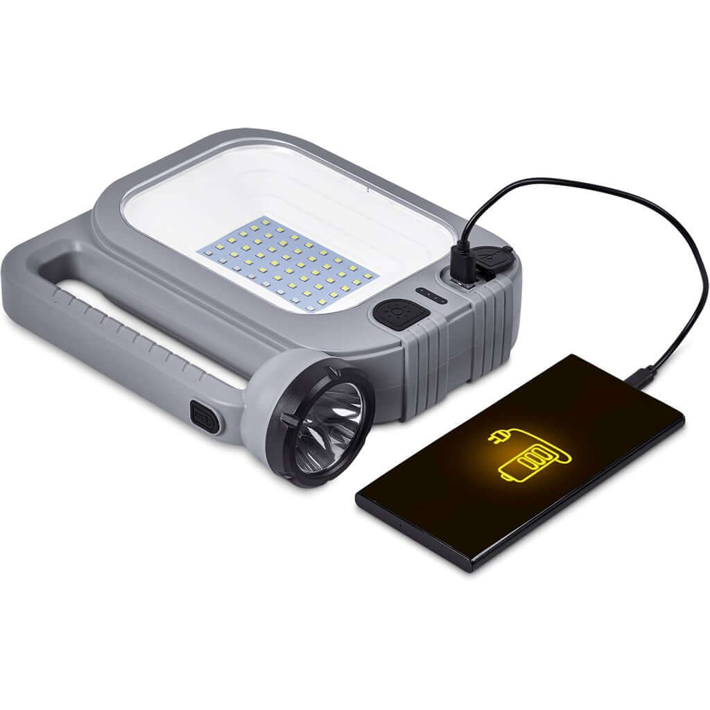 AH-SC-73-B  Swiss Cougar Hanoi Solar Lantern & Power Bank - 2.400mAh