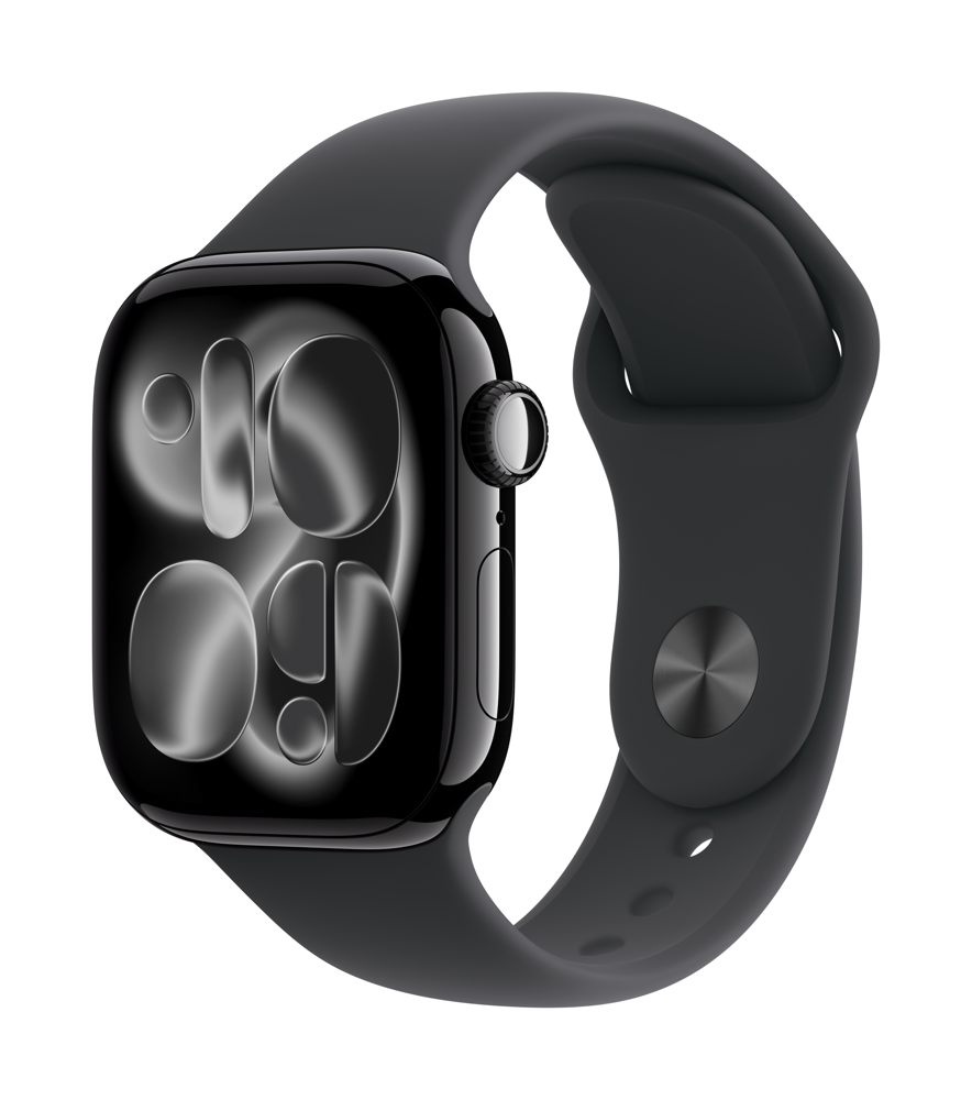 Apple Watch Series 11 GPS 42mm Jet Black Aluminium Case with Black Sport Band - M/l