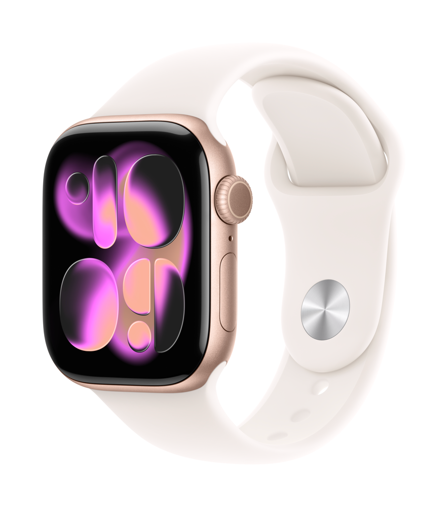 Apple Watch Series 11 GPS 42mm Rose Gold Aluminium Case with Light Blush Sport Band - S/m