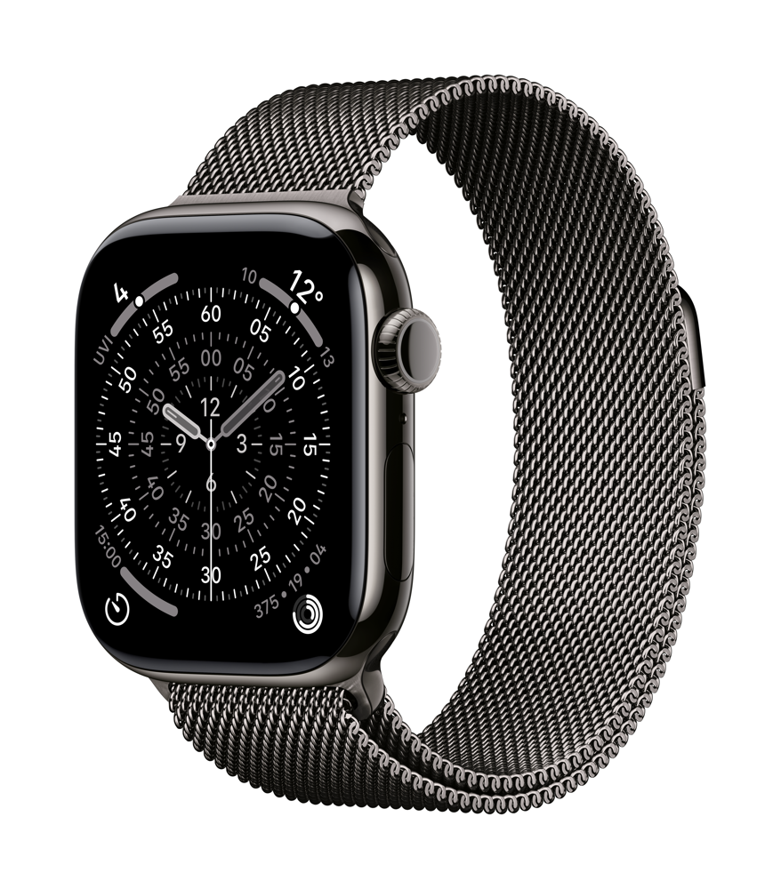 Apple Watch Series 11 GPS + Cellular 42mm Slate Titanium Case with Slate Milanese Loop