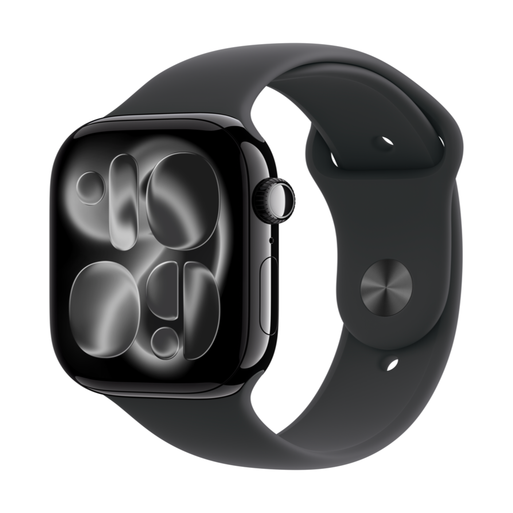 Apple Watch Series 11 GPS 46mm Jet Black Aluminium Case with Black Sport Band - S/m