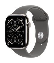 Apple Watch Series 11 GPS + Cellular 46mm Natural Titanium Case with Stone Grey Sport Band - M/l