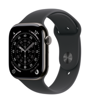 Apple Watch Series 11 GPS + Cellular 46mm Slate Titanium Case with Black Sport Band - S/m
